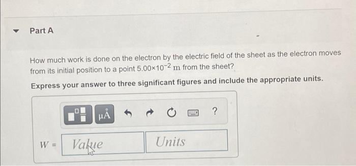 An Electron Is Released From Rest At A Distance Of 0 450 M From A Large Insulating Sheet Of Charge That Has Uniform Surf 2
