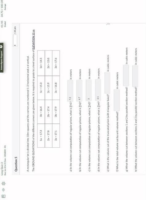 Question 4 Given The Following Level Section Notes For Stations 1 160 And 1 180 The Side Slope Is 2 1 The Rafias Of Cu 2