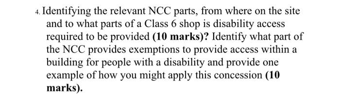 4 Identifying The Relevant Ncc Parts From Where On The Site And To What Parts Of A Class 6 Shop Is Disability Access R 1