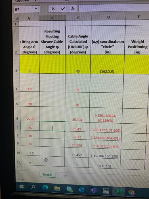 Calculate The X And Y Reactions Of The Far And Near End Of The Lifting Arm Given The Following Angles Lifting Arm Angle 2