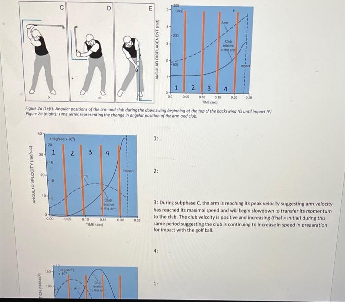 E B M Figure 1 Angular Positions During Phases Of A Golf Swing Representing A The Address 8 Tokeaway C Top Of The 3