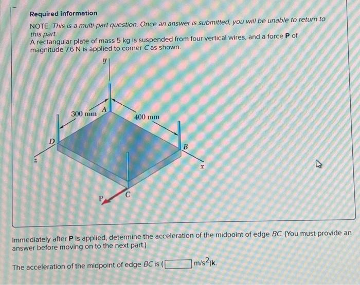 Required Information Note This Is A Multi Part Question Once An Answer Is Submitted You Will Be Unable To Return To T 1