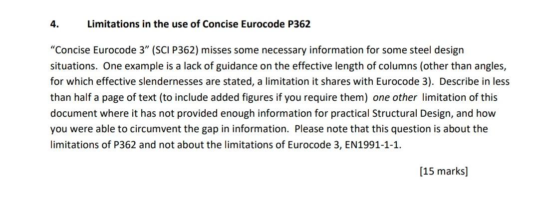 4 Limitations In The Use Of Concise Eurocode P362 Concise Eurocode 3 Sci P362 Misses Some Necessary Information For 1
