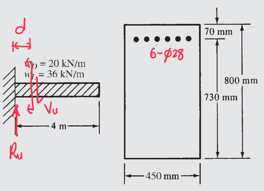 Determine The Following For Design Of Shear Reinforcement Vu Factored Shear At Critical Section Vc Shear Strength O 1