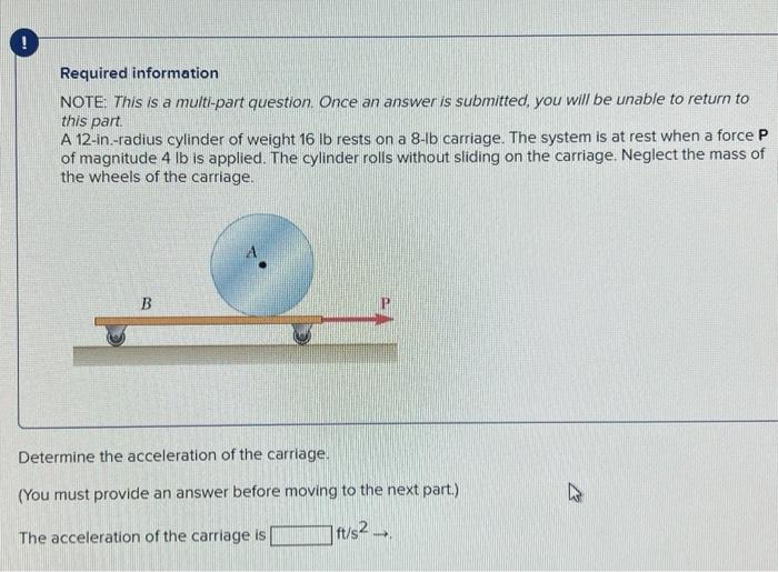 Required Information Note This Is A Multi Part Question Once An Answer Is Submitted You Will Be Unable To Return To T 1