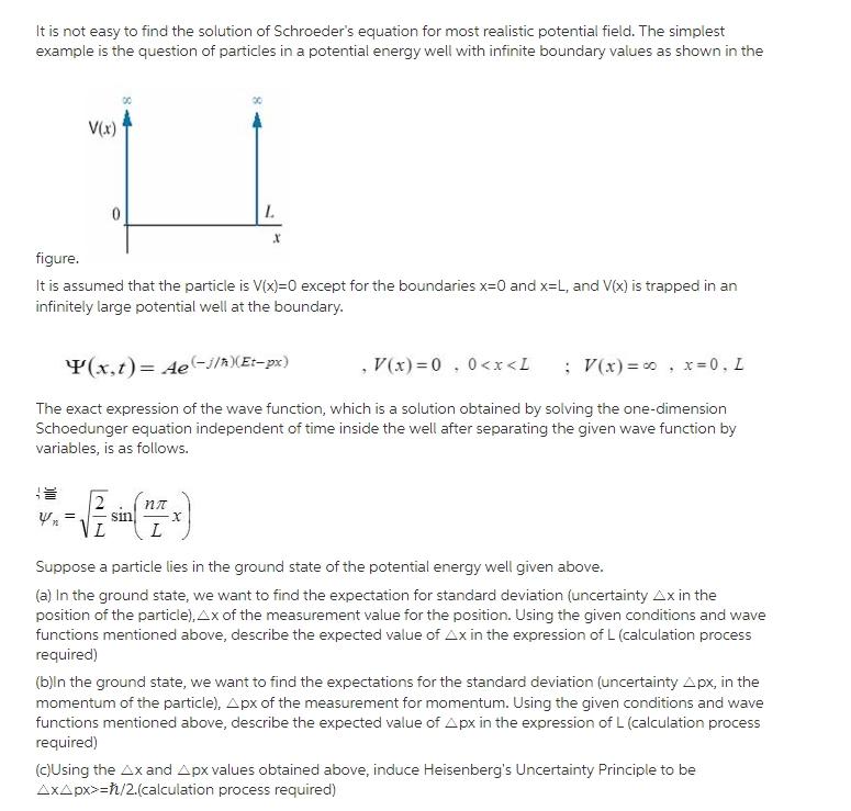 It Is Not Easy To Find The Solution Of Schroeder S Equation For Most Realistic Potential Field The Simplest Example Is 1