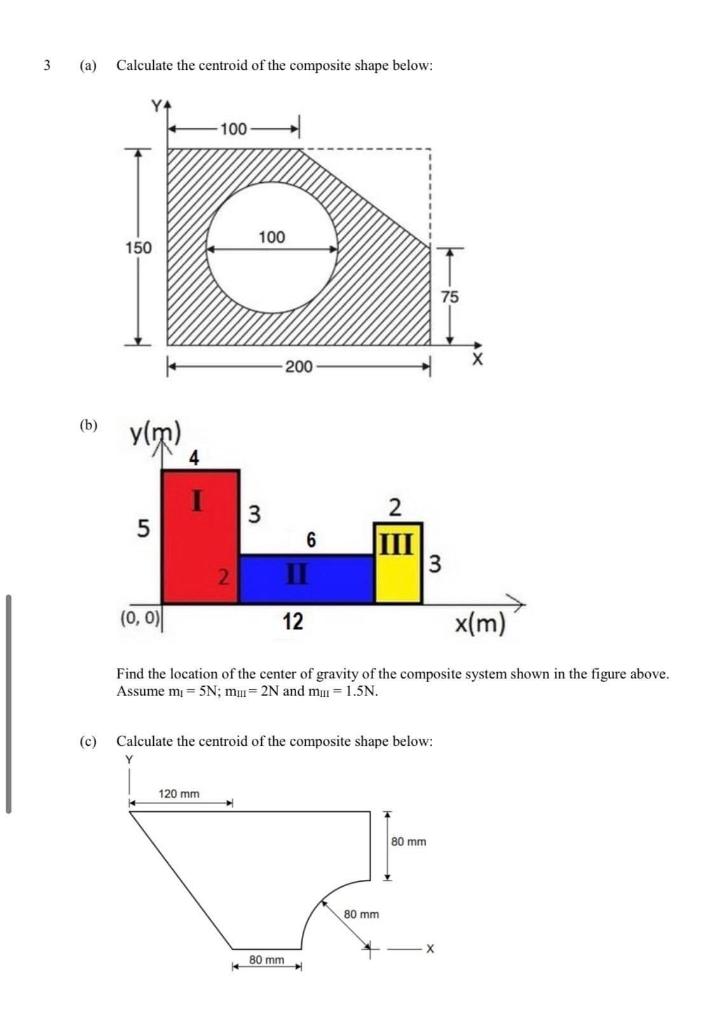 A Calculate The Centroid Of The Composite Shape Below B Find The Location Of The Center Of Gravity Of The Composite 1