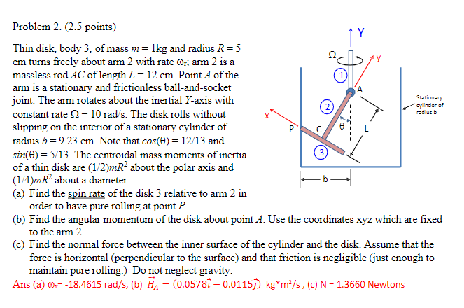 Stationary Cylinder Of Radius B P Problem 2 2 5 Points Thin Disk Body 3 Of Mass M 1kg And Radius R 5 Cm Turns Fre 1