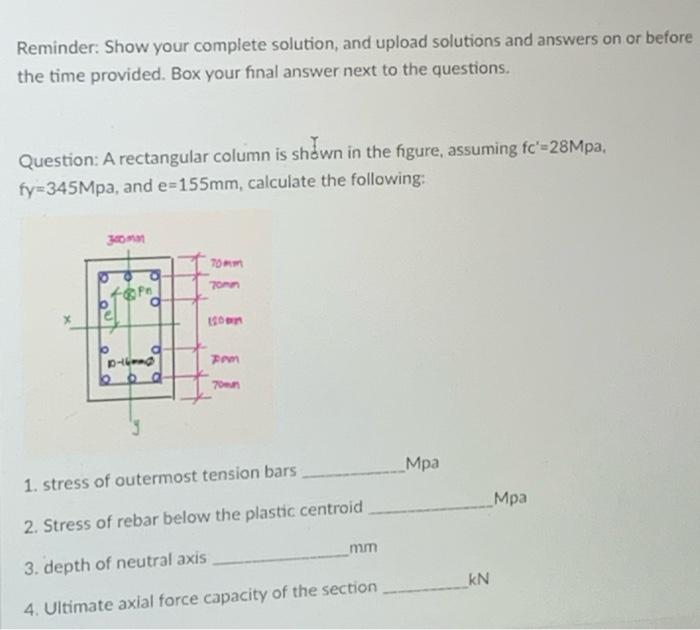 Reminder Show Your Complete Solution And Upload Solutions And Answers On Before The Time Provided Box Your Final Answ 1