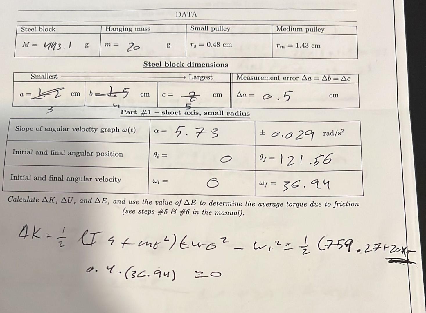 Part 2 Long Axis Small Radius 0 39 6 14 Rad Slope Of W Part 3 Medium Radius 6 89 0 07 Rad S Slope Of W 1 S 2