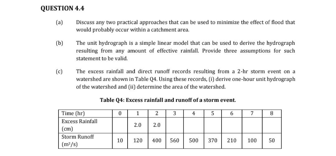 A Discuss Any Two Practical Approaches That Can Be Used To Minimize The Effect Of Flood That Would Probably Occur With 1