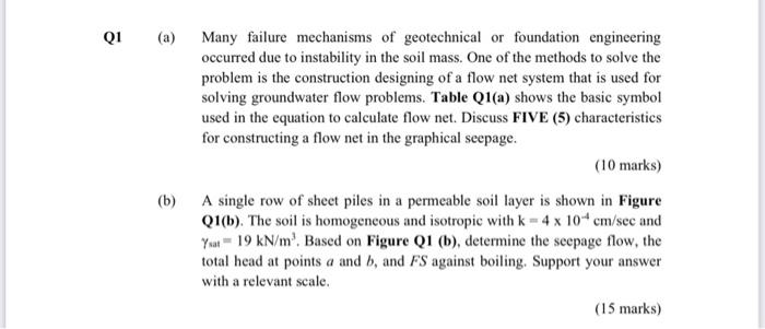 A Many Failure Mechanisms Of Geotechnical Or Foundation Engineering Occurred Due To Instability In The Soil Mass One O 1