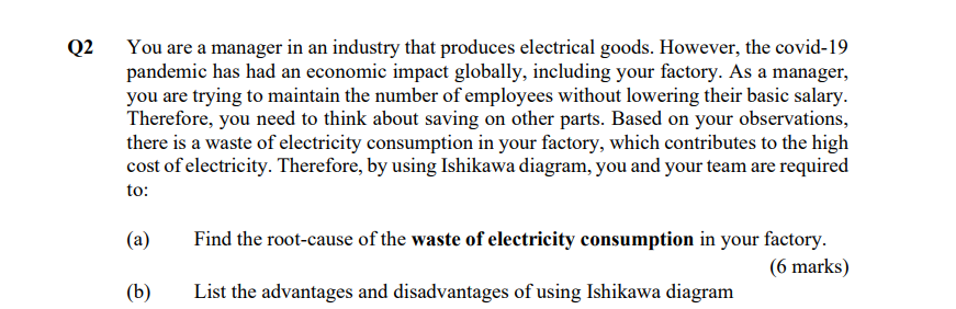 2 You Are A Manager In An Industry That Produces Electrical Goods However The Covid 19 Pandemic Has Had An Economic Im 1