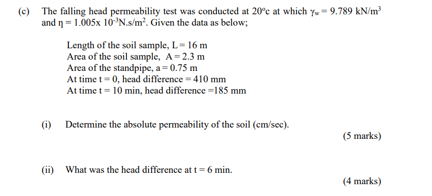 Course Geotechnics Please I Need The Answer Within 1 30 2 Hours Maximum Otherwise It S Not Useful For Me Thank You 1