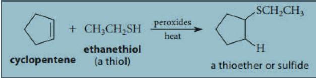 Alkenes Undergo The Addition Of Thiols At High Temperature In The Presence Of Peroxides Or Other Free Radical Initiators 1