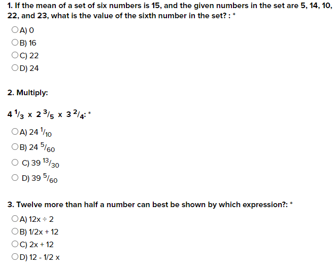 1 If The Mean Of A Set Of Six Numbers Is 15 And The Given Numbers In The Set Are 5 14 10 22 And 23 What Is The V 1