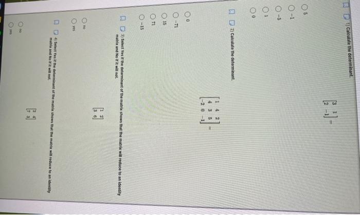 W 1 Calculate The Deterrinant H 32 1 1 5 1 5 1 0 2 Calculate The Determinant 14 2 430 25 1 13 71 1 1