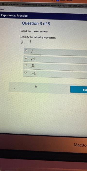 Select The Correct Answer Simplify The Following Expression X7 X 34 1