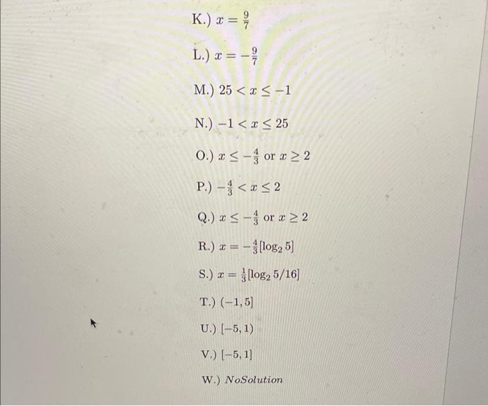 Matching 1 1 23 5x 4 A X 31 2 3x 1 5 B X 1 3 Log6 X 3 1 Log6 X 4 C X 6 4 Log3 3x Log3 X Log3 2
