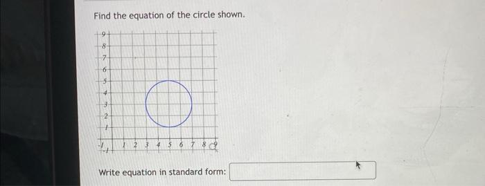 Find The Equation Of The Circle Shown 1