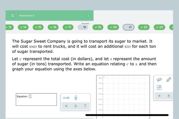 The Sugar Sweet Company is going to transport its sugar to market. It