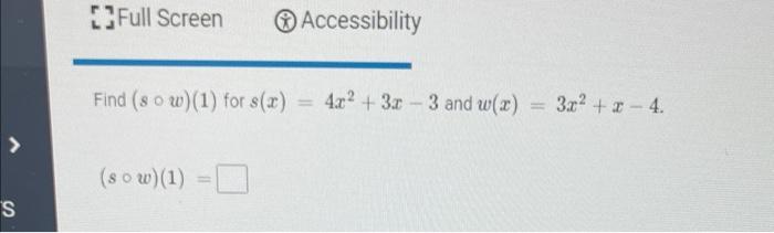 Given S U 7 5u2 And W U 3u2 7u 5 Find S W U Enter The Expression In Simplest Form S W U You Can Check Your A 2