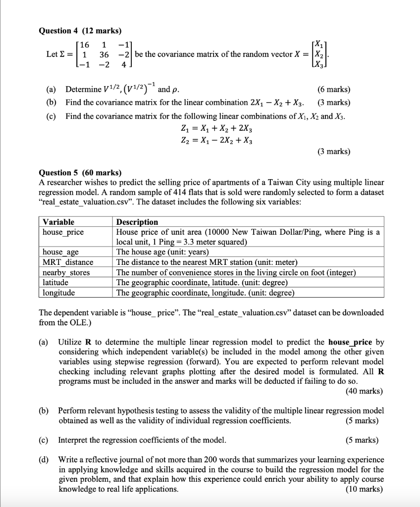 Learning Outcome Apply Matrix Algebra To Summarize And Process Multivariate Data Construct Linear And Logistic Reg 2