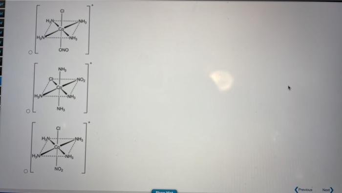 Choose The Correct Structures For Each Of The Following A Cs Dichloroethylenediamineplatinum Ii Ch Che Nh Ohn Ci Che 5