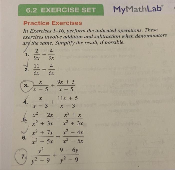 Practice Exercises In Exercises 1 16 Perform The Indicated Operations These Exercises Involve Addition And Subtraction 1