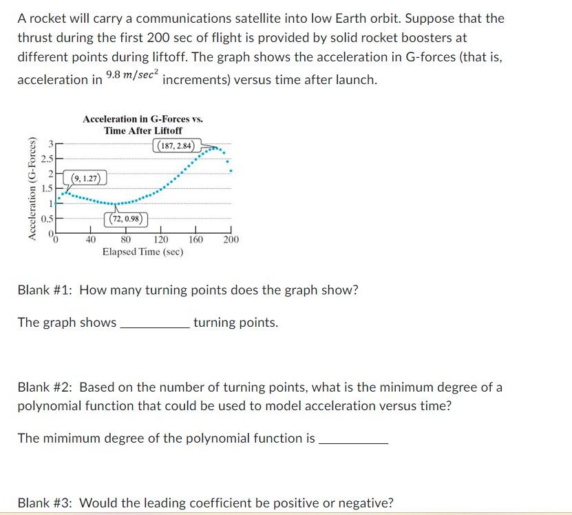 A Rocket Will Carry A Communications Satellite Into Low Earth Orbit Suppose That The Thrust During The First 200 Sec Of 1