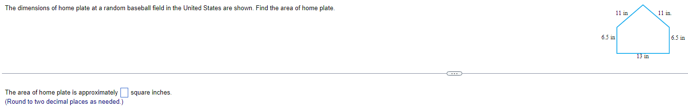 The Dimensions Of Home Plate At A Random Baseball Field In The United States Are Shown Find The Area Of Home Plate The 1