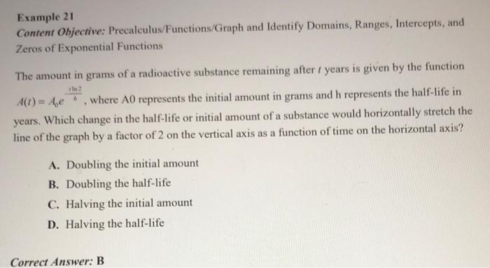 Example 21 Content Objective Precalculus Functions Graph And Identify Domains Ranges Intercepts And Zeros Of Exponen 1