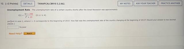 Unemployment Rate The Unempioyment Rate Of A Certan Ceuntry Shsrtly After The Great Fecesson Was Approwimatehy Ft T2 20 1