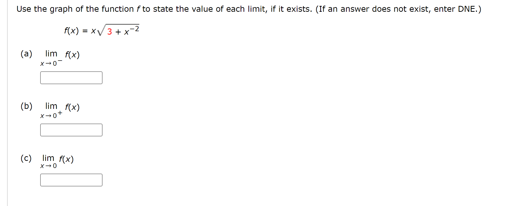 Use The Graph Of The Function F To State The Value Of Each Limit If It Exists If An Answer Does Not Exist Enter Dne 1