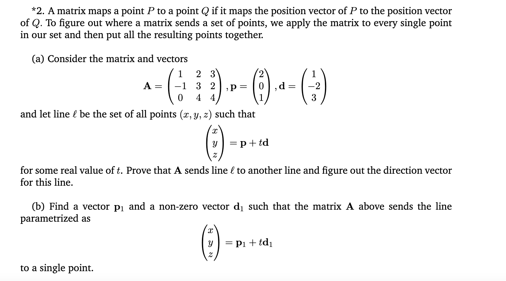 2 A Matrix Maps A Point P To A Point Q If It Maps The Position Vector Of P To The Position Vector Of Q To Figure Out 1