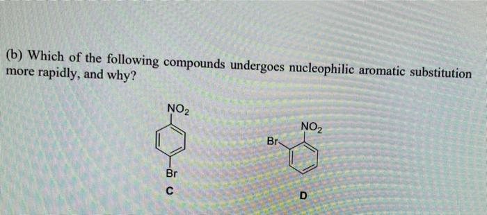 B Which Of The Following Compounds Undergoes Nucleophilic Aromatic Substitution More Rapidly And Why No2 No2 Br Br 1