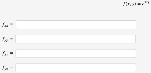 Calculate All Four Second Order Partial Derivatives And Check That Fxy Fyx Assume The Variables Are Restricted To A Dom 1