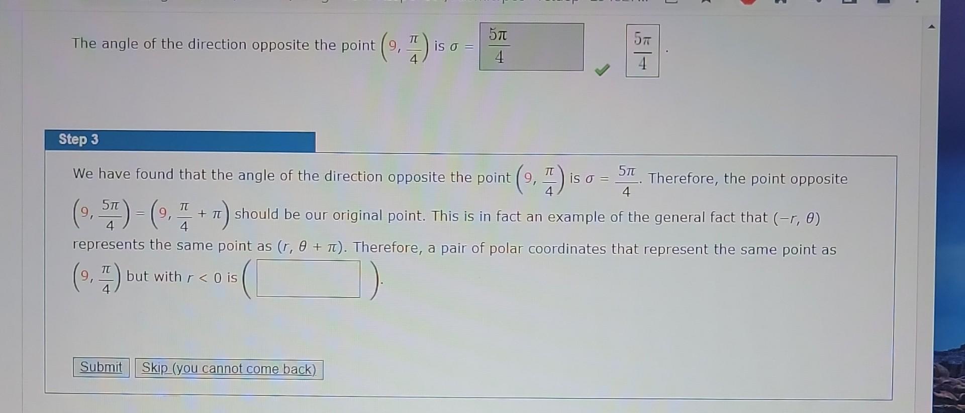 We Now Must Find A Pair Of Polar Coordinates That Represents The Same Point With A Radius R 0 Recall That For A Negativ 2