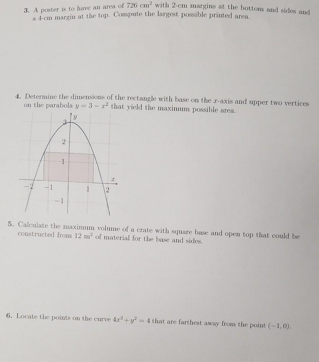 3 A Poster Is To Have An Area Of 726 Cm2 With 2 Cm Margins At The Bottom And Sides And A 4 Cm Margin At The Top Comput 1