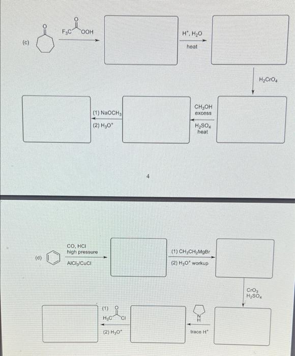 2 Fill In The Blanks With Organic Compounds Or Reagents And Necessary Conditions 40 Pts Floon C Ooh H H2o C Heat 2