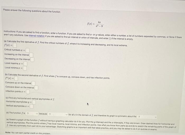F X X4 2x3 A Find All Critical Values Of F If Theee Are No Critical Values Enter 1000 If There Are More Than One 4
