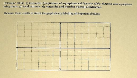 Determine All The A Intercepts B Equations Of Asymptotes And Behavior Of The Finction Near Asymplotes Using Limits C 1