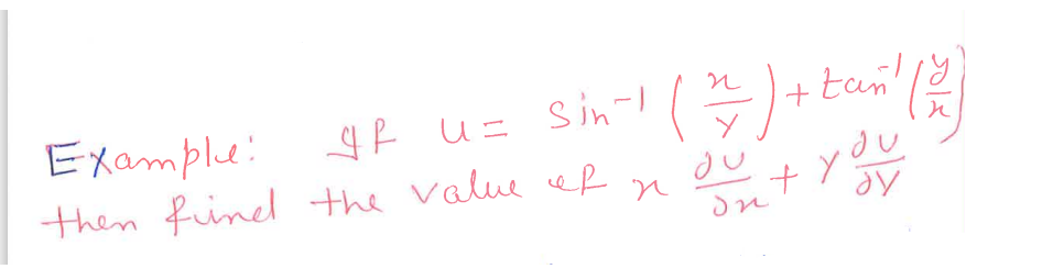 Example If U Sin 1 Yx Tan 1 Xy Then Finel The Value Ef X X U Y V U 1