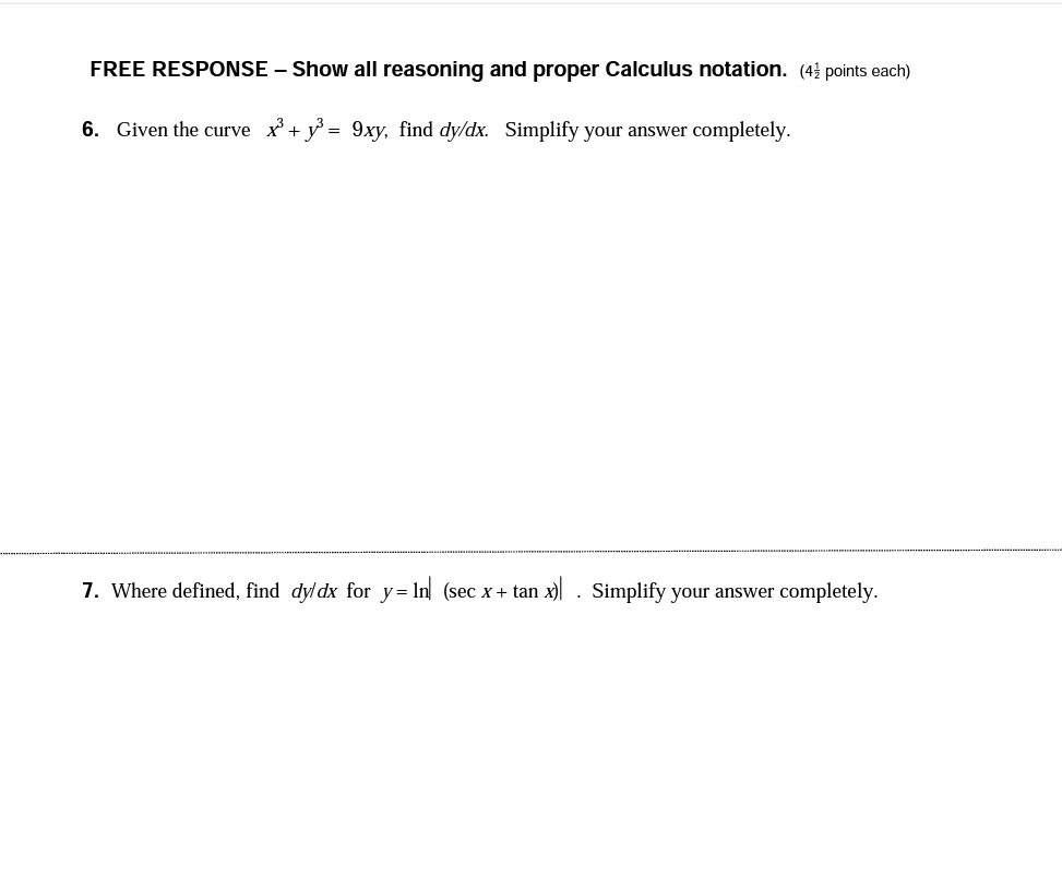 Questions 6 And 7 1