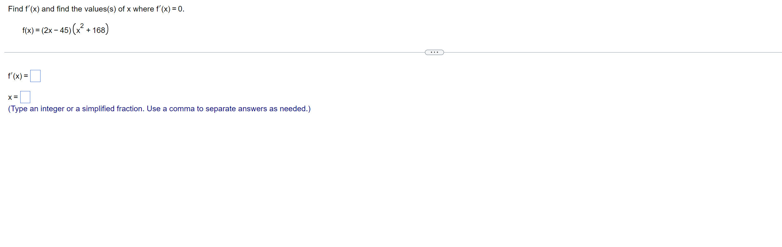 Find F X And Find The Values S Of X Where F X 0 F X 2x 45 X2 168 1