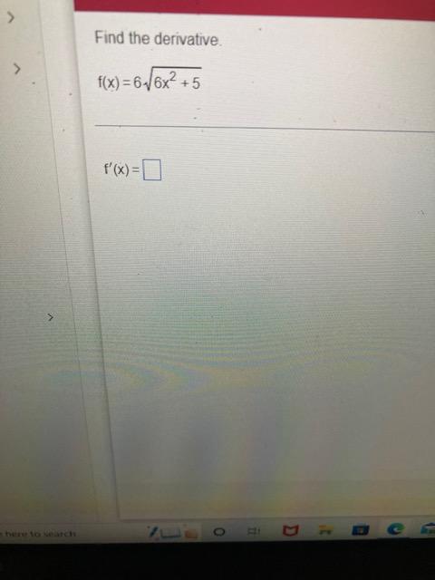 Find The Derivative F X 66x2 5 F X 1
