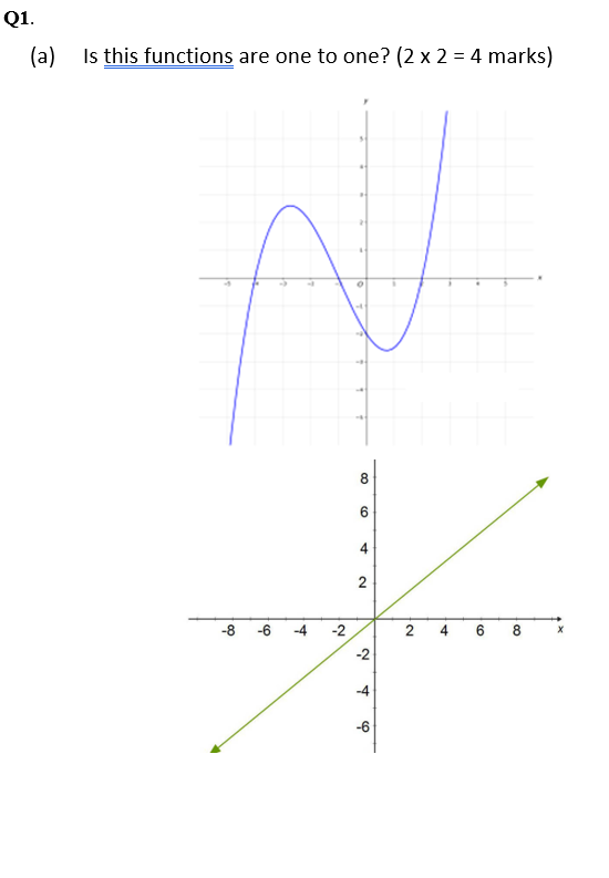 A Is This Functions Are One To One 2 2 4 Marks 1