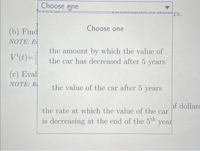 The Value Of An Automobile Purchased In 2014 Can Be Approximated By The Function V T 24 0 84 T Where T Is The Time In 2