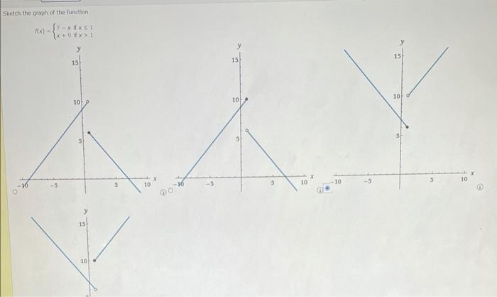 Sketch The Araph Of The Function F X 7 Xx 9 If X 1 If X 1 Evaluate X A Lim F X X A Lim F X And X Alim F X At Th 1