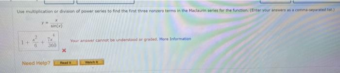 Y Sin X X Your Answer Cannot Be Understood Of Graded More Information 1